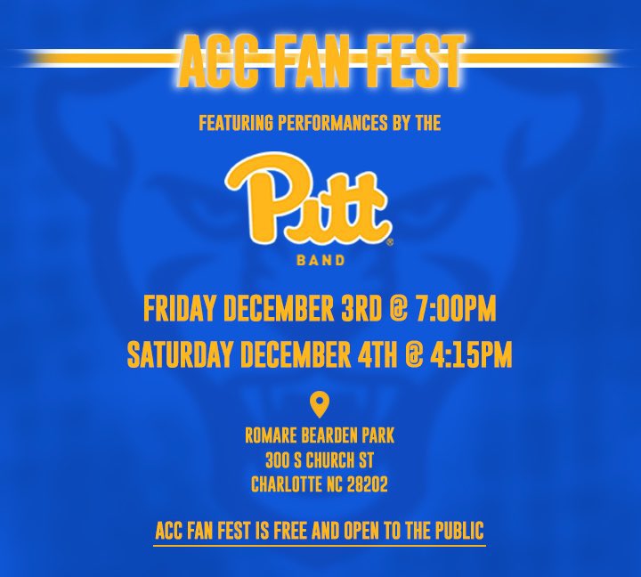 ACCChamps21's tweet photo. Come see us at 4:15 at FanFest. #h2p #pitttweet https://t.co/Q9y83ReyVJ