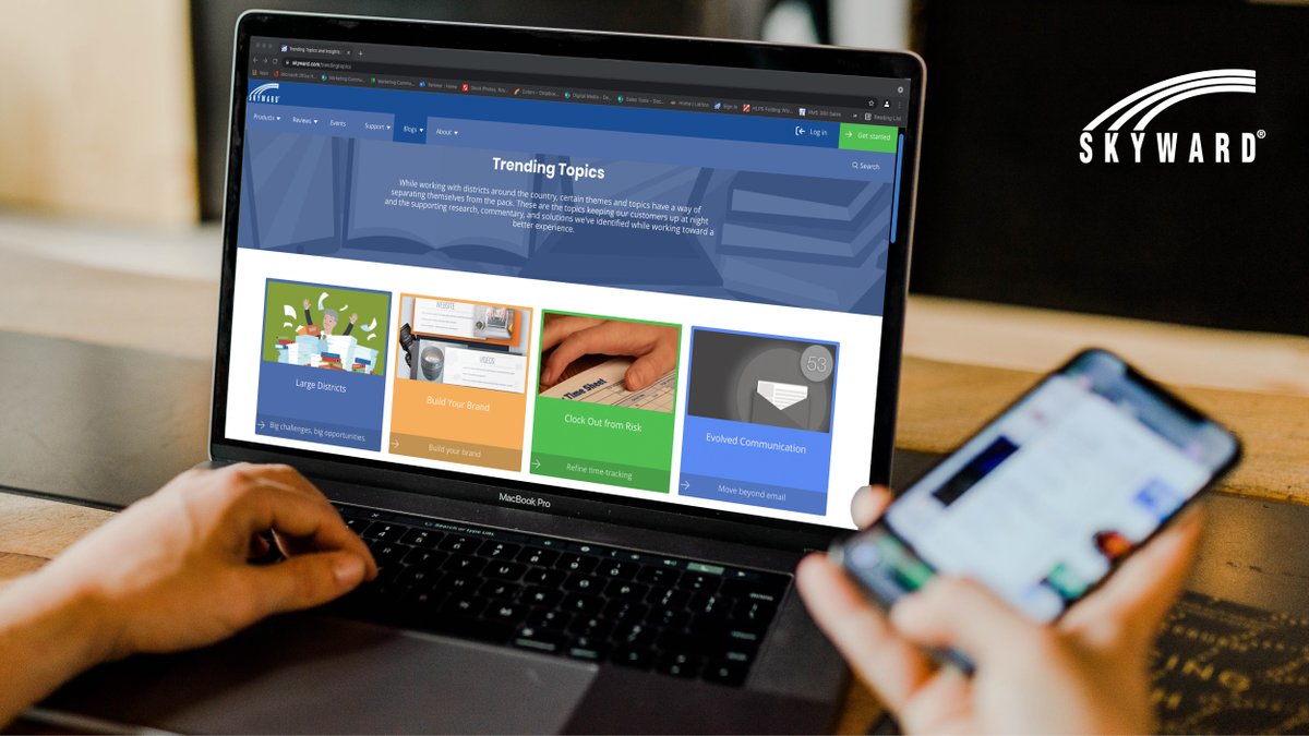 Skyward_Inc's tweet image. Wondering what’s trending in #EdTech? We’ve got you covered! 

Visit skyward.com/trendingtopics to find articles and resources for today’s most talked about #K12 EdTech topics.