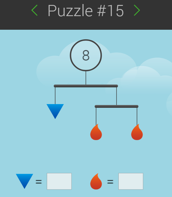 robertkaplinsky's tweet image. Want your students to develop conceptual understanding of equality and solving equations? Check out these fun and ADDICTING puzzles: solveme.edc.org/Mobiles.html #iteachmath