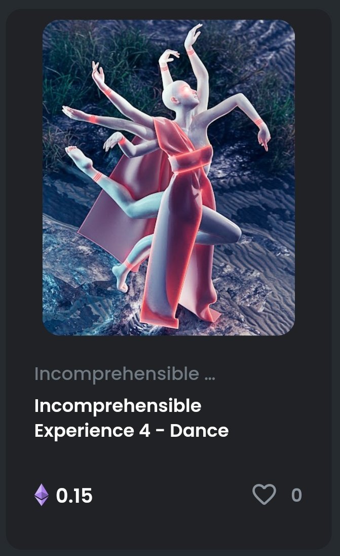 uncographics's tweet photo. Incomprehensible Experience 4, is now live and available to be collected on OpenSea!
https://t.co/kC2Ovxa2Rp

I am selling my art pieces every day a new piece will drop everyday, for .15 ETH!

#gm #gn #nftart #nftartist #nft #ethereum #blockchain #cryptocurrency #cryptoNFT https://t.co/R7Lzf5VLJ0