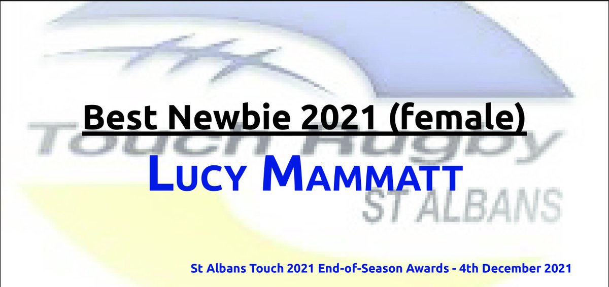 stalbanstouch's tweet photo. End-of-Season awards...congratulations to our best newbies 2021 https://t.co/csD4ZtH4Hq