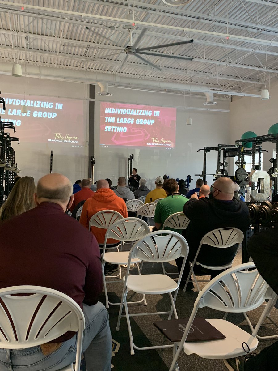 jbreuker's tweet photo. Thanks to @GrandvilleSC @TrojanStrength and others for organizing a great @NHSSCA_MI clinic today!  Thanks to @ChelseaBulldogs for the hospitality and use of your wonderful facility! #clinicseason https://t.co/dH5kpr7Wed