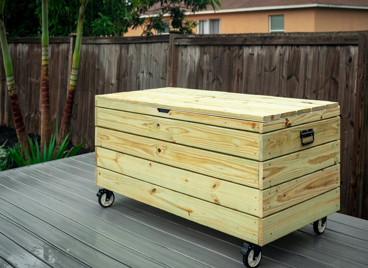 I built an outdoor patio storage deck box. Check out the latest video on the channel. youtu.be/9cncbrYUFlA