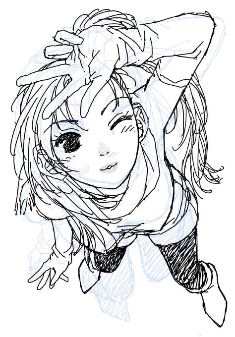 おはすみなさい〜と、その前に
ラクガキとか遊びで描いた絵など(仕事絵を元に修正加筆した絵もあり)…

ラフと完成 