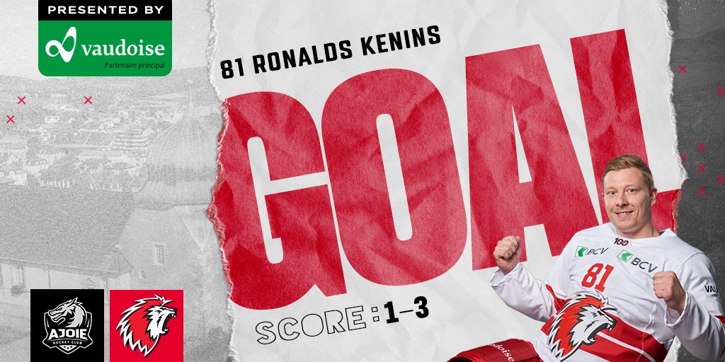 lausannehc's tweet photo. GOAAAAL 🔴⚪️
Ronalds Kenins creuse l'écart pour les Lions 🔥
HC Ajoie 1⃣-3⃣ Lausanne HC
#HCALHC https://t.co/OyIc20A89a