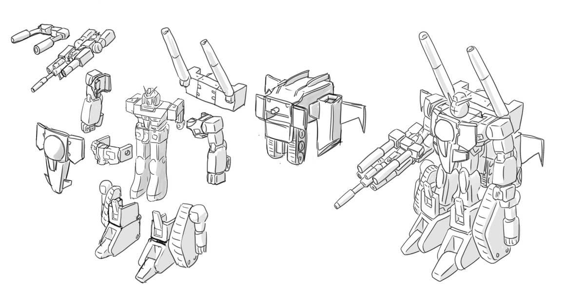 グレートクローバーガンダムへの合体手順
今回新たにGファイターも加わりました
いなくても大丈夫ですけどついででくっつけました 