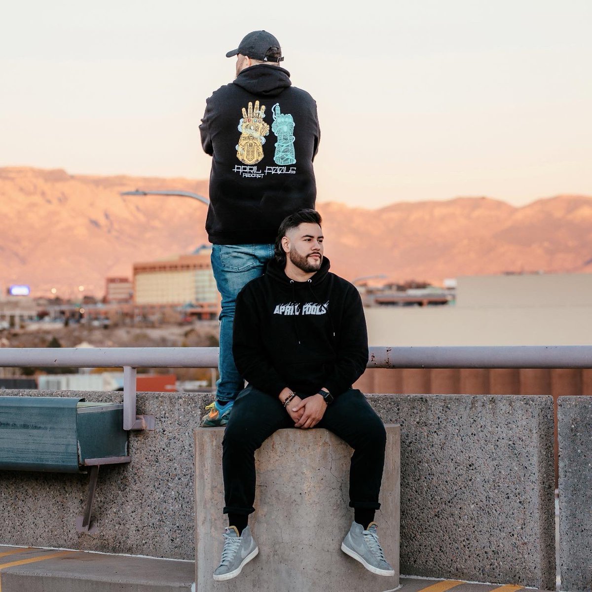 aprilfoolspod's tweet photo. We are happy to launch our April Fools Gauntlet Hoodies! 💎 

A HUGE shoutout to the boy @whatthebub for the dope design 🔥 

And @toripenaphotography for the pics!! 📸

These are live now! Just in time for Christmas 😉

https://t.co/iauKnhJ24y

4/1 https://t.co/nIAN1Mh3Nh