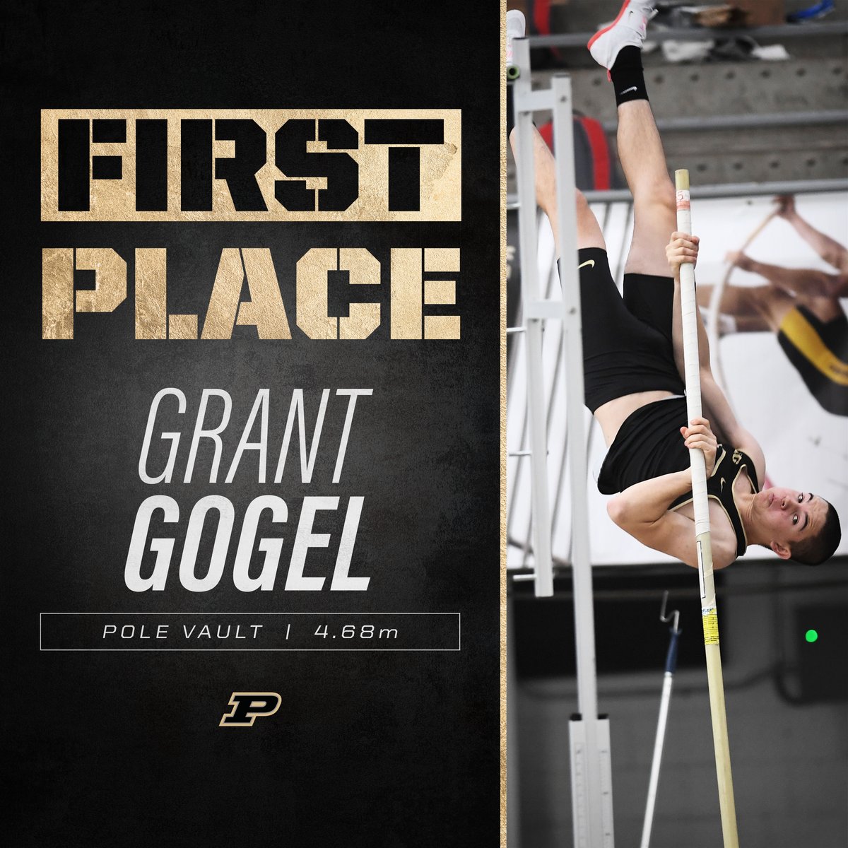 Grant Gogel wins the pole vault! In his first collegiate meet, Grant clears 4.68m.

📊 boile.rs/32Rqy0p

#BoilerUp 🚂