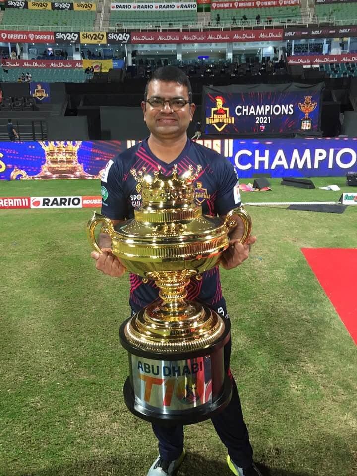 Craig_gov's tweet photo. The legend @prasannalara passionate as ever for his T10 Team…Congrats Bhaijaan #T10 #Pdogg https://t.co/5hsnLlsXX8