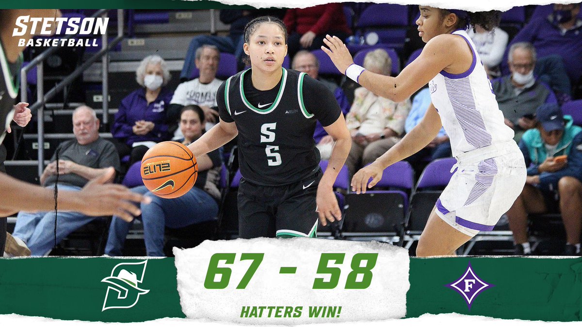 StetsonWBB's tweet photo. Headed home with a DUB.
We'll see you Monday night! 
#HATTERSWIN https://t.co/HlgSKNpqEe
