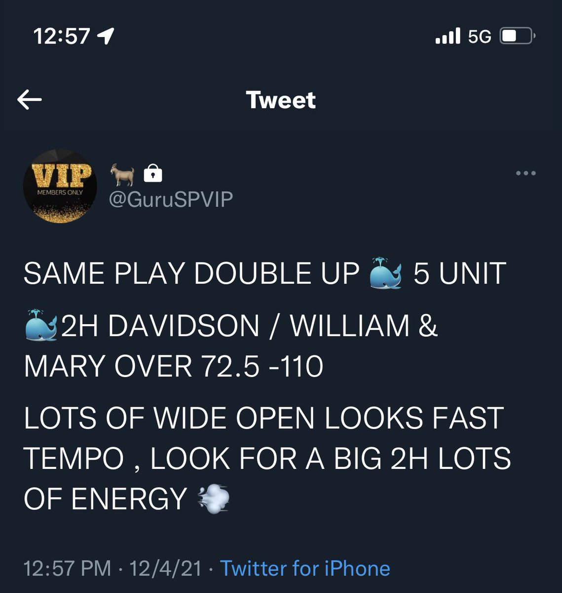 _GuruSP's tweet photo. 🎁DOUBLE UP🎁

⬇️LIKE / RETWEET IF TAILING⬇️

#GamblingTwitter #FreePicks #2half https://t.co/gPqzUW12pm