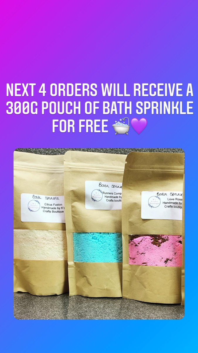 Next four orders get a 300g pouch of bath sprinkle for free 🛁❄️🥳💜 #BathBomb #BathSprinkle #BathFizz #GiveAway #ChillTime #LimitedTime #Gifts #ChristmasGiftIdeas #SupportSmallBusiness #ShopHandmadeUK