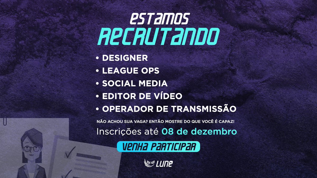 As inscrições para o processo seletivo da LUNE estão acabando! 😵

Não vai perder essa oportunidade de evoluir profissionalmente, né!? 👀 

O link para o formulário de inscrição: forms.gle/ECEiD1nDMRzKmQ…