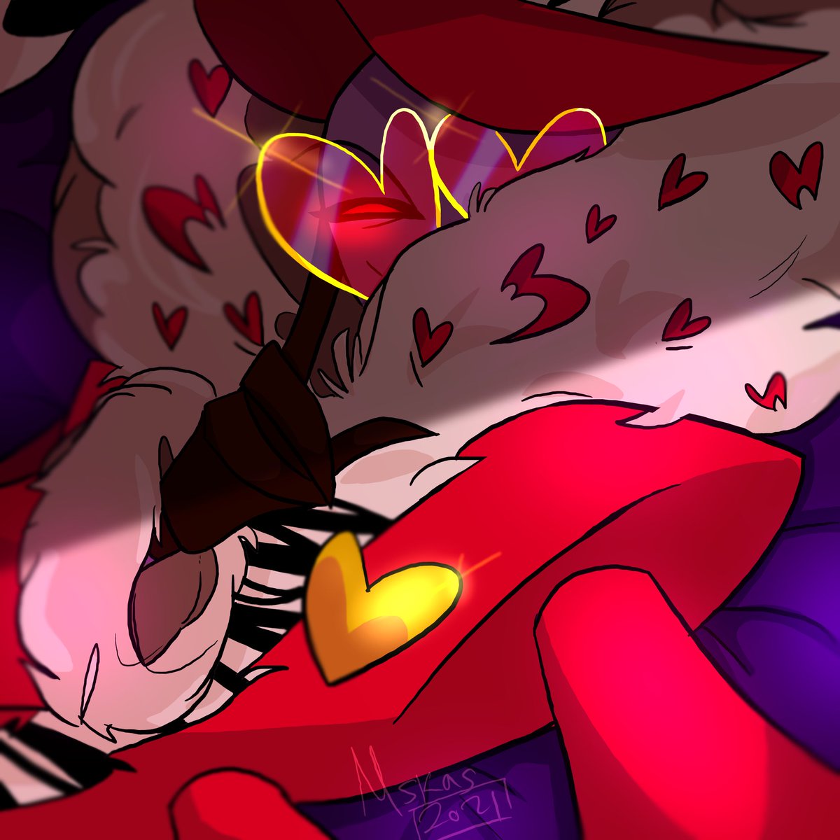 Mmskas_'s tweet photo. Two drawings for insta that I liked how they came out so I’ll just leave them here 🥴

#HazbinHotel #HazbinHotelValentino #HelluvaBoss #HelluvaBossAsmodeus https://t.co/t36nWjgGHs