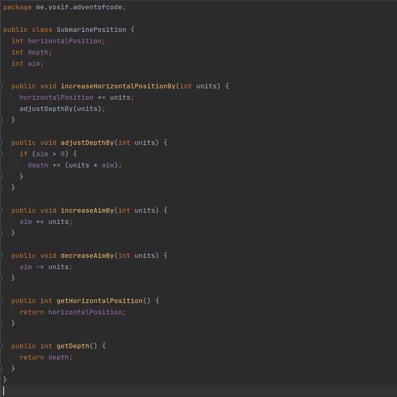 As I am a bit late with the #AdventOfCode challenge, I am trying to catch up :)

Day 2 challenge solution in Java:

You can also check the code here: github.com/yosifgenchev/a…
