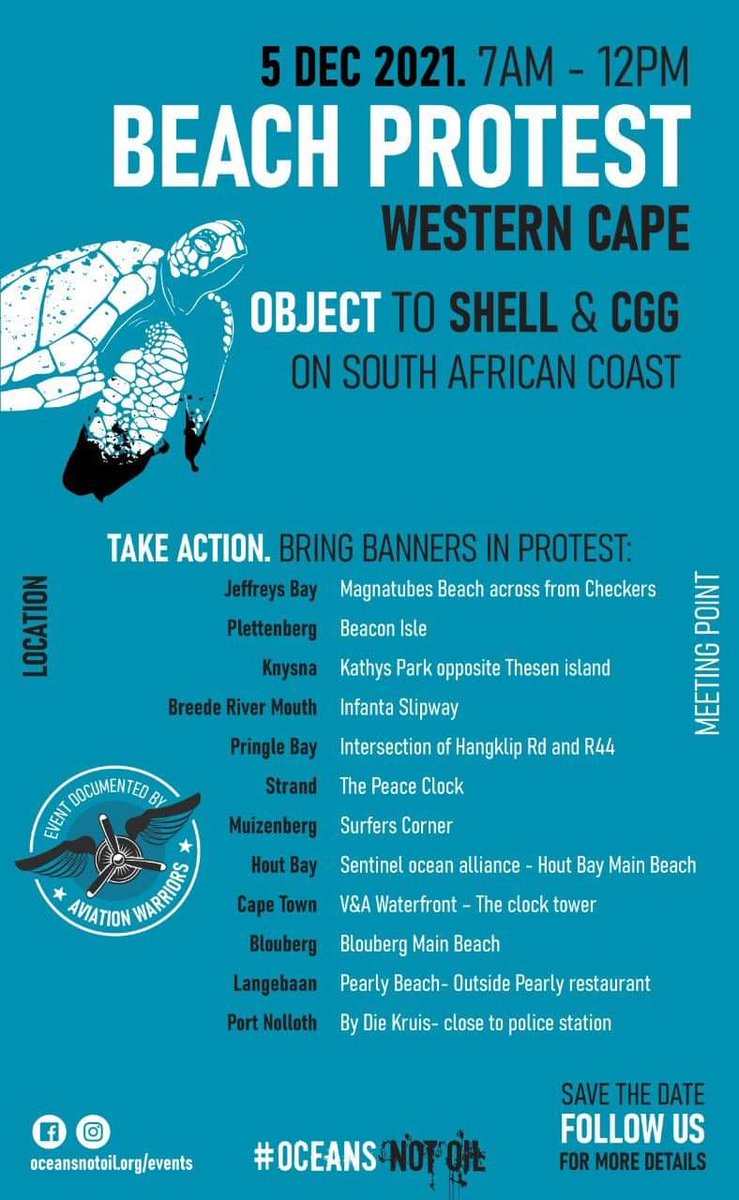 merleobrien's tweet image. South Africa Rise Up! #GoToHellShell

WHEN: Sunday, 5 Dec

WHERE: Surfers Corner, Muizenberg

TIME:  9:30am - 12:00

HOW:  Suit Up for A Big Blue Wave! 

NB: Mandatory COVID protocols apply. Be safe,  observe safe distances and stay mindful. Life is precious!