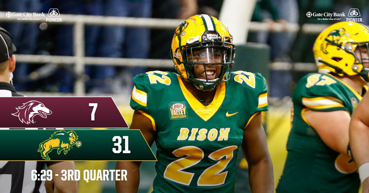 TOUCHDOWN, Bison!

292 yards rushing for NDSU today after TaMerik Williams takes another one in.