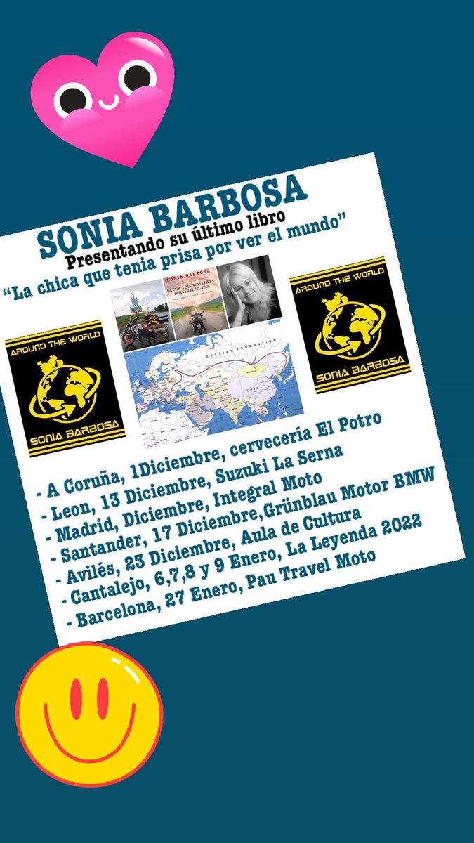 Presentaciones de mi último libro"La chica que tenía prisa por ver el mundo"..#soniabarbosa #librosdeviajes #mujeresmoteras #moterasdeespaña #vueltaalmundoenmoto #viajarsola