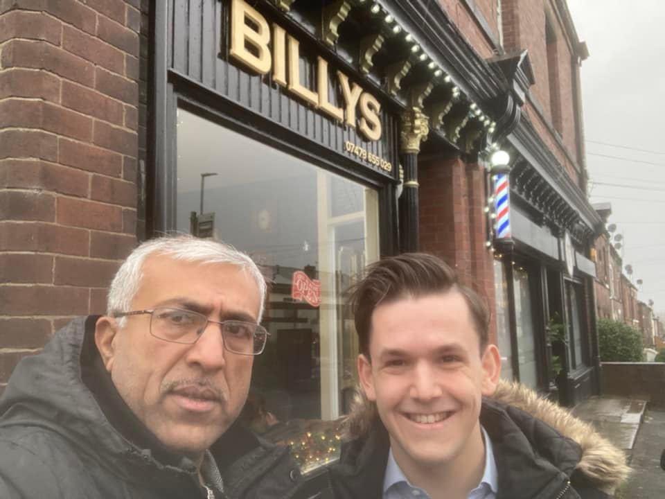 UnsworthLab's tweet photo. 🛍 As today is #SmallBusinessSaturday , your Unsworth councillors visited some of the fantastic businesses in Hollins. 

💈 It was great to chat to the owners and staff, including in two new businesses, about how we can help as local councillors. https://t.co/lwjtwUKloh
