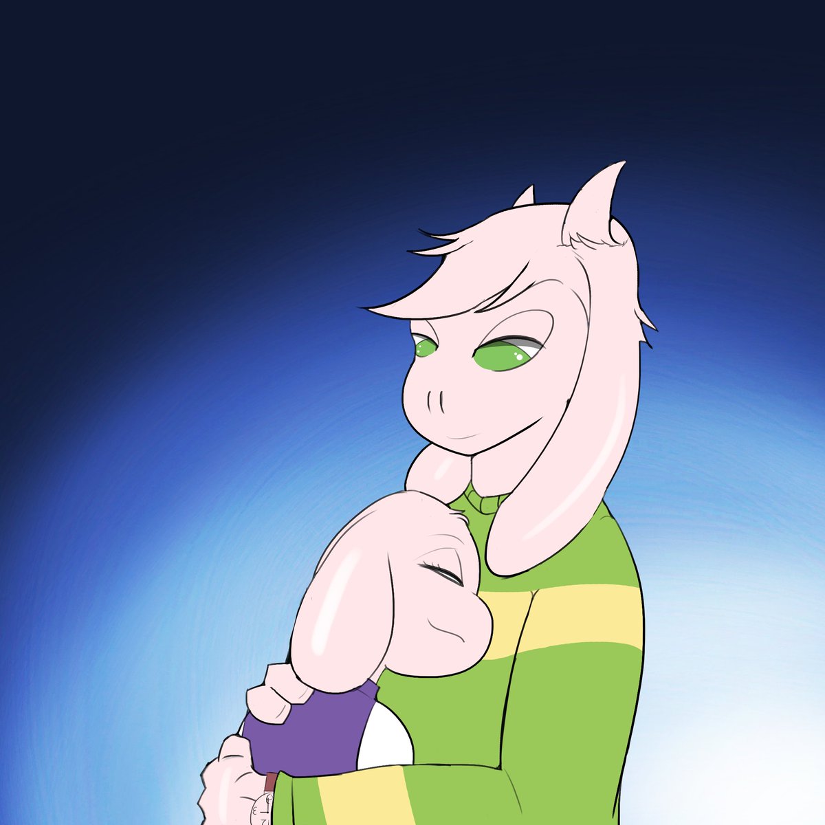 wzzzki's tweet photo. A mothers hug is not to be underestimated.
Absolutely in love how Toriel's eyes and overall expression went.
#undertale #toriel #goatmon #asriel https://t.co/uGIpfrMeaY