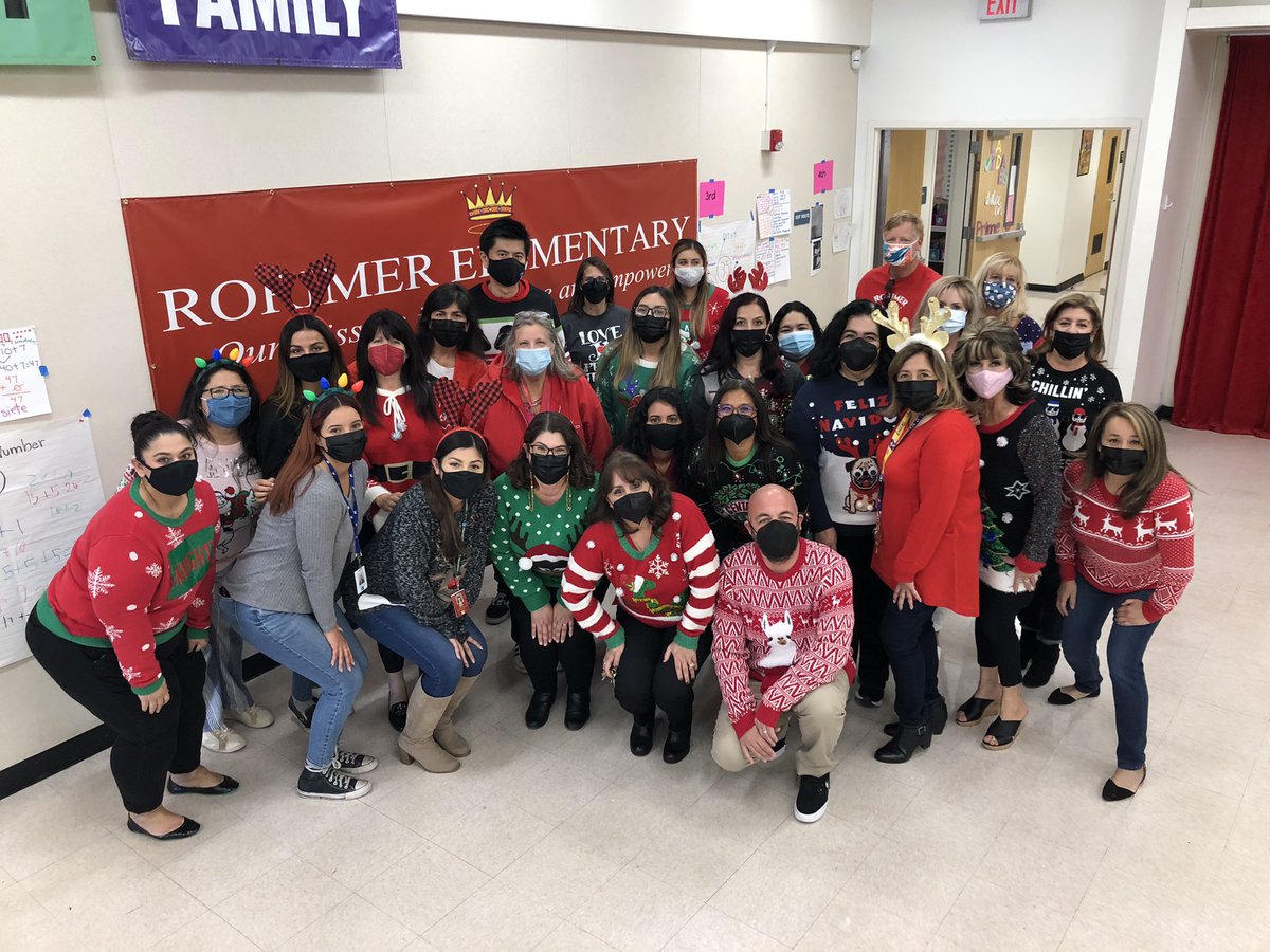 Raquel47's tweet photo. Happy holidays from the @RorimerRoyals staff! 🎄🎉👑 #WeAreRUSD #RorimerDualProgram https://t.co/YUdIHqDDYE