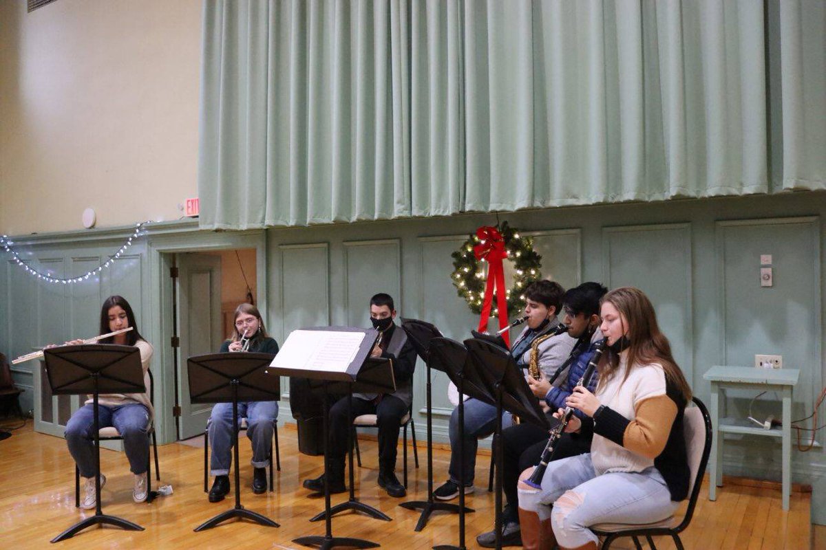 The Chamber Wind Ensemble and friends played in the Community House tonight for the Hopedale Winter Stroll!
