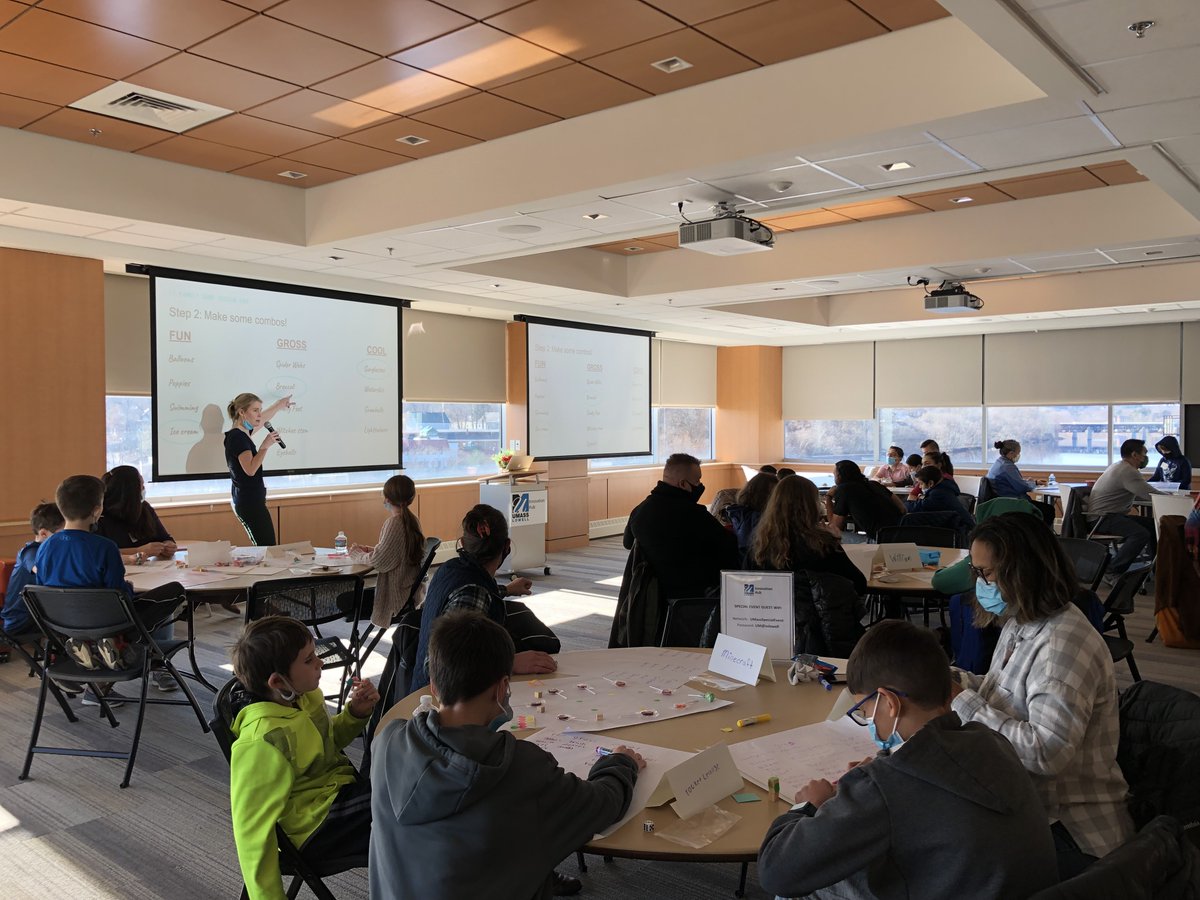 ihub_uml's tweet photo. We hosted our first Family Game Design Day today at iHub Haverhill and it was a blast! So fun to watch children brainstorm and create their own games! Thanks to @difference_UML co-ops for helping out and Haverhill BGC and YMCA #innovation #fun #gamedesign #play #learn https://t.co/ytKDwjYKvd