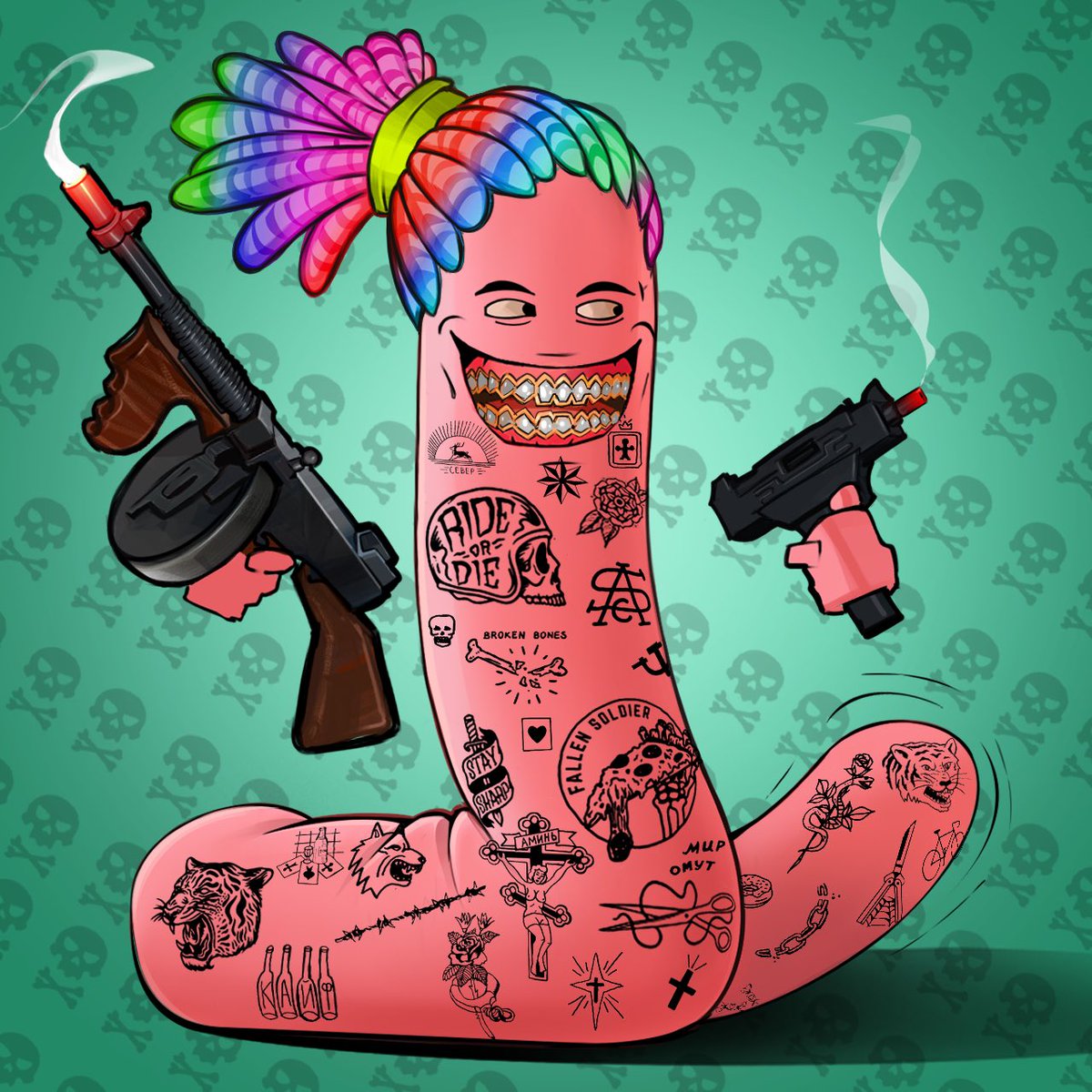 This mad worm is a real gangster!

#NFT #NFTCommunity #NFTArtist #NFTs #cryptoart #Opensea  #madworms #NewNFT #nftcollector #NFTcollection #ETH #madwormsnft  #NFTGaming #NFTGame #NFTartwork #nftart
