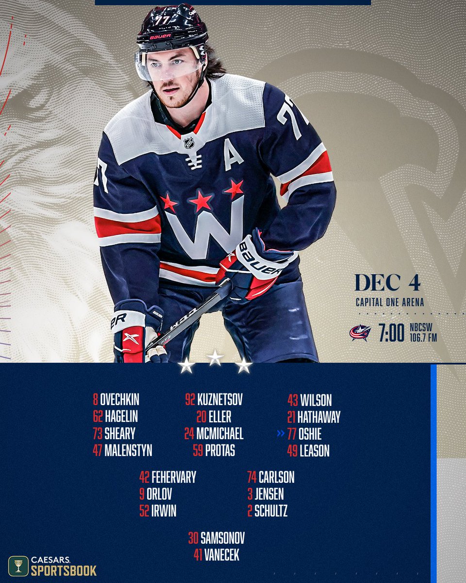 Capitals's tweet image. Lineys!

#CapsJackets | @CaesarsSports