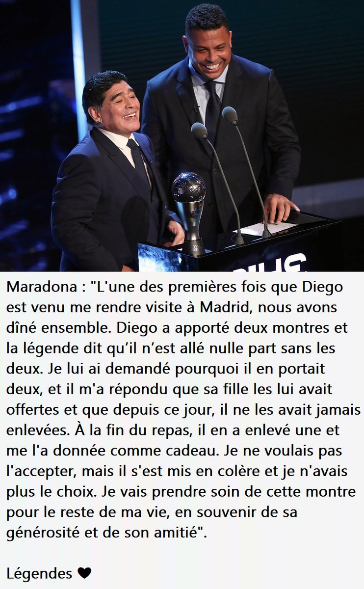 LMDFoot_'s tweet photo. Ronaldo explique pourquoi Diego Maradona portait deux montres ⌚️ : https://t.co/NjgMWJFskM