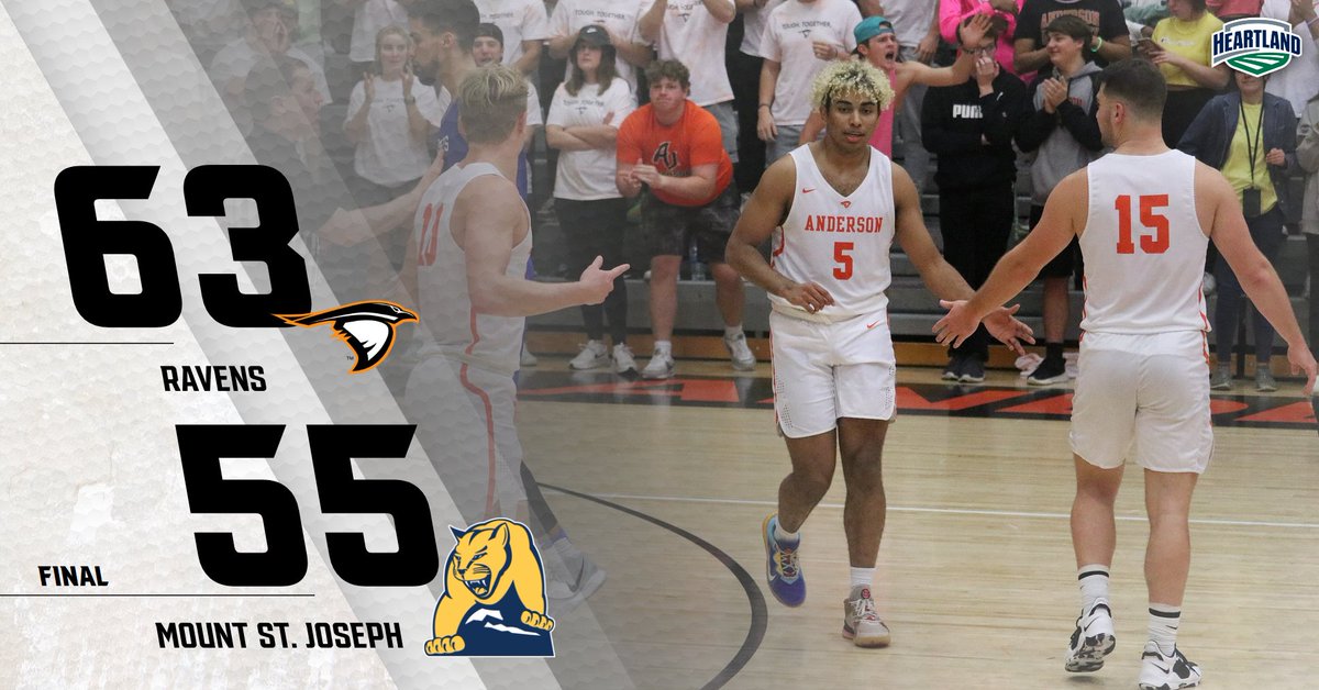AthleticsAU's tweet photo. .@AURavensMBB captured a 63-55 victory against Mount St. Joseph with a second-half surge. Maurice Knight tallied 18 points while Tate Ivanyo notched 17 points. #SoarRavensSoar #GBGR https://t.co/8ZVoCZlwp0