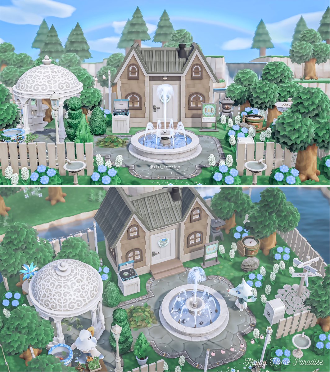 xixi_playing's tweet photo. Exterior of a new Bed &amp; Breakfast in town 🦋  #AnimalCrossing #ACNH https://t.co/qQLPdH6KwT