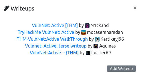 I'm proud to see my Write Up Accepted in TryHackMe website , Machine VulnNet: Active , My Username is: Lucifer69
[x4tricks.github.io/VulnNet-Active]