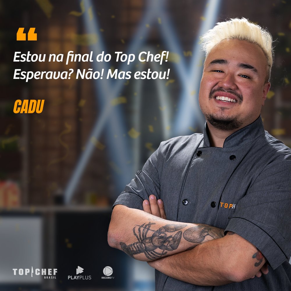 Acorda que é realidade, #CaduTopChef! 😂 Afinal, não é todo dia que você pode levar o troféu para casa e mais R$300 mil, né? #TopChefBrasil

#FinalTopChef, sexta (10), às 23h15, na Record TV.