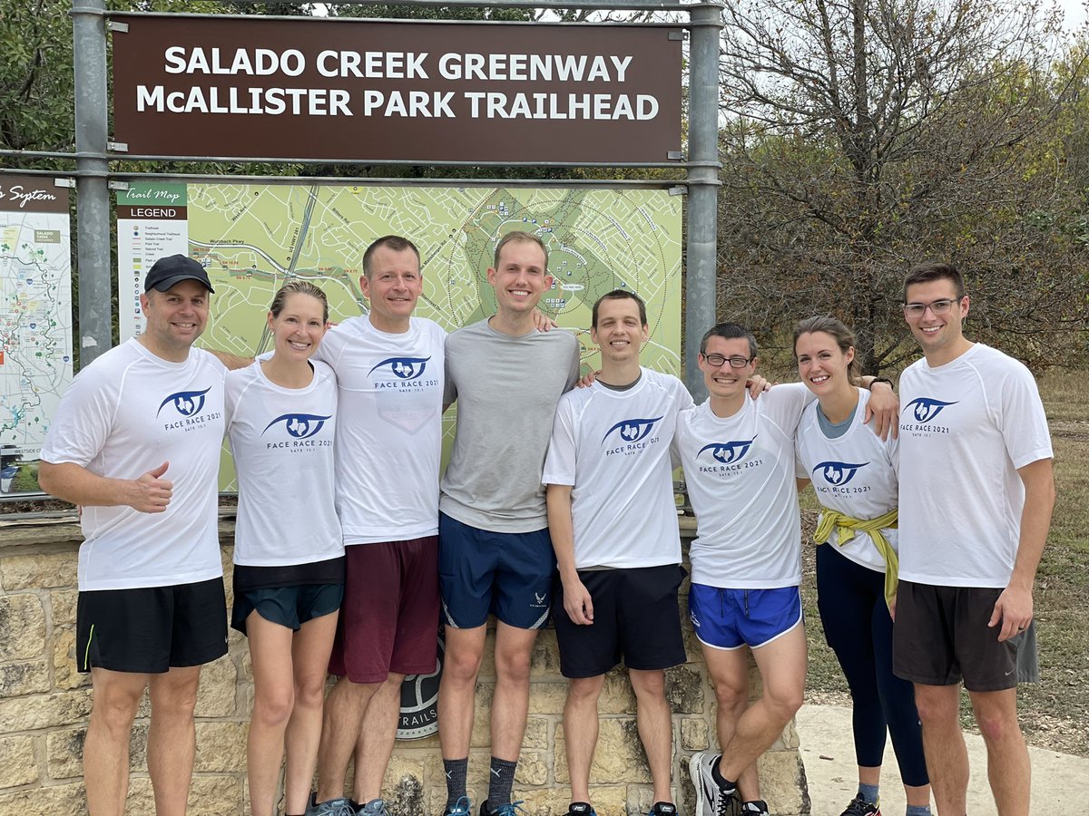 DrSarahNBowe's tweet photo. Great turnout from #TeamOto for the inaugural Face Race 2021 10K/13.1. Huge thanks to #Ophtho for arranging and #OMFS for joining the fun! #DocsWhoRun #WeAreOto @AAOHNS @BrookeArmyMed https://t.co/WMznrGvKSC