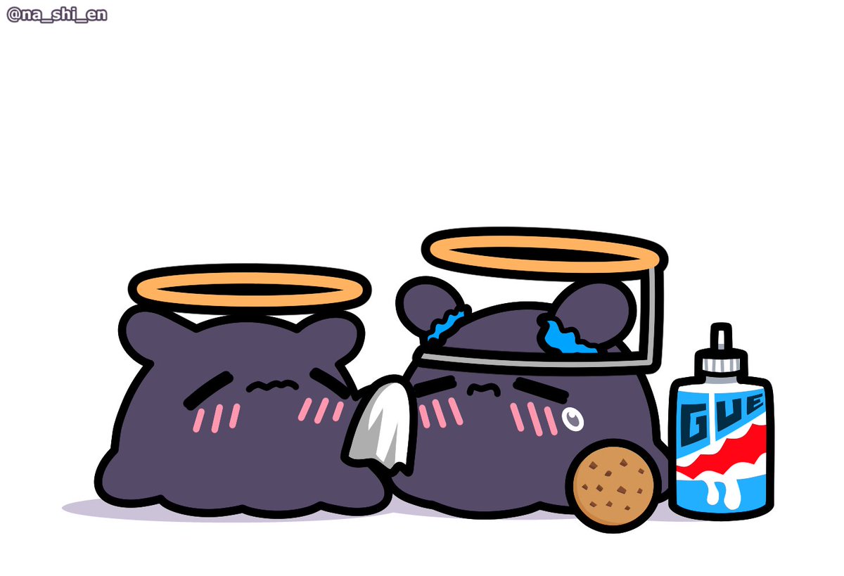 takodachi (ninomae ina'nis) halo cookie octopus food no humans > < multiple others  illustration images