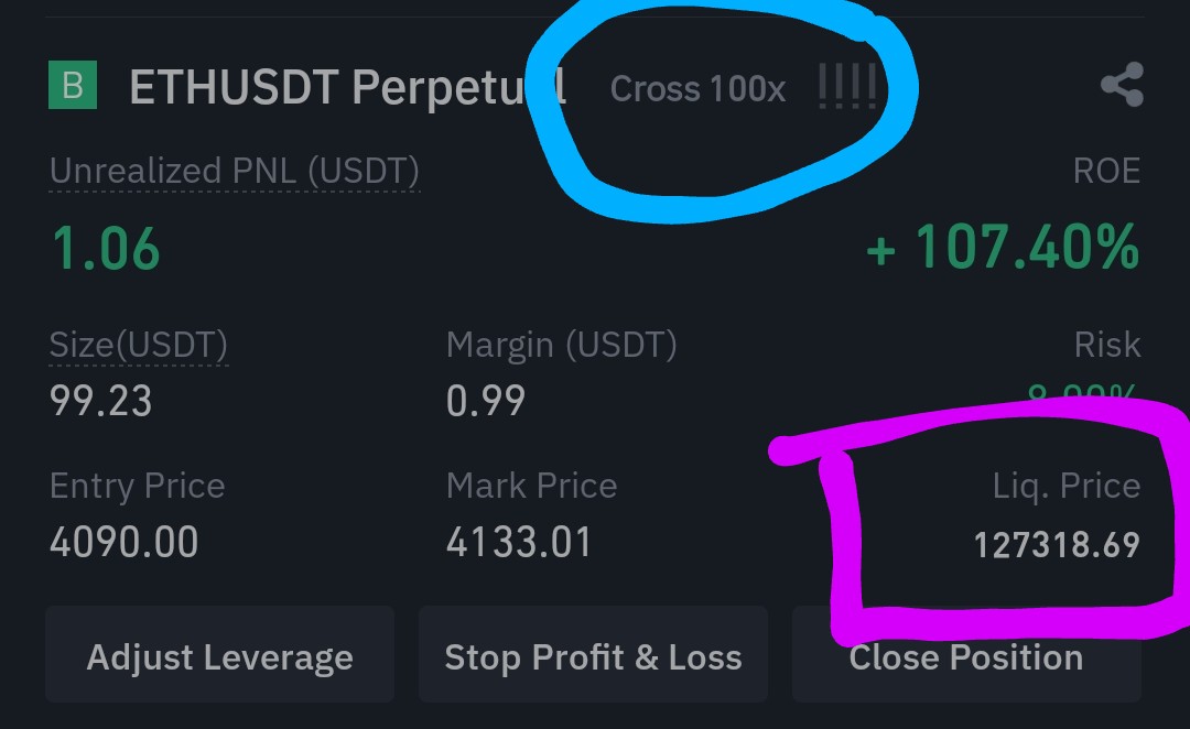 akkydearone's tweet photo. See How the liquidation price moving up by itself. 😂 https://t.co/b0Po15lfZz