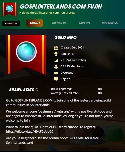 SplinterlandsGO's tweet photo. Fujin and Yiwu have joined the ever expanding GO SPLINTERLANDS guild.

There's a good reason why we're the fastest growing guild in #Splinterlands history.

Each and every member benefits when they join our guild.

Still no guild? JOIN US. https://t.co/ewo04Nse34