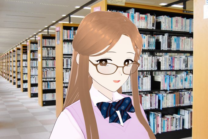 「図書館 学生服」のTwitter画像/イラスト(新着)