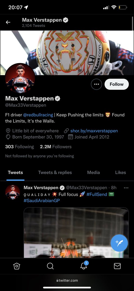 Jam1ePorter's tweet photo. @F1 Updated Max’s bio for him… https://t.co/l6Jr4jvcAU