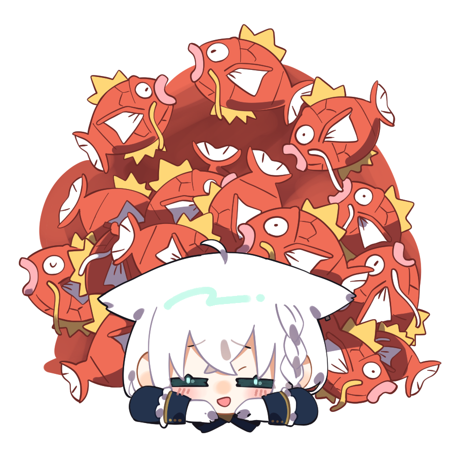 shirakami fubuki 1girl pokemon (creature) animal ears white hair shiny pokemon fox ears braid  illustration images