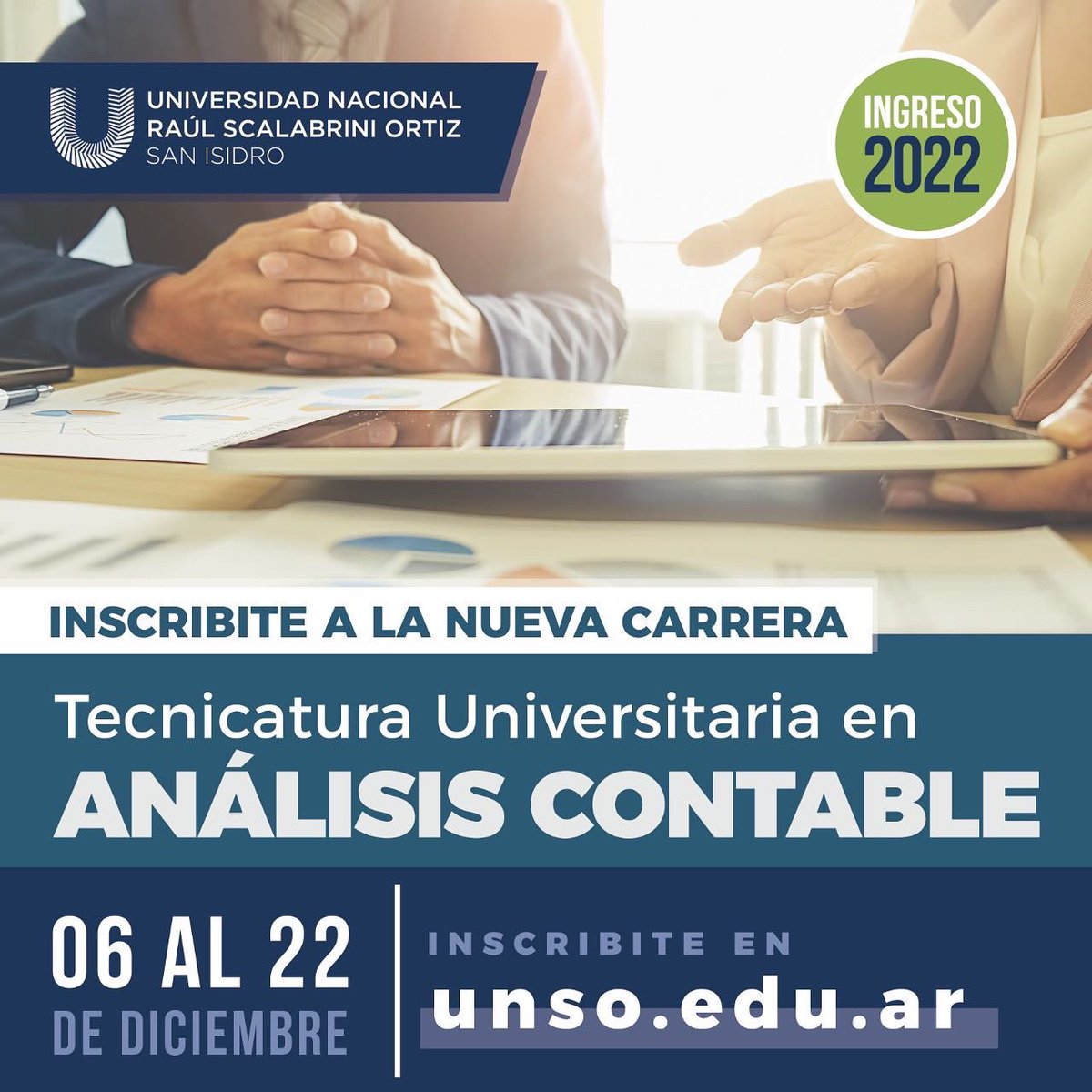 Unsanisidro's tweet photo. ✅ INSCRIBITE A LAS DOS NUEVAS CARRERAS 

🗓️ Del 6 al 22 de diciembre a través de nuestra página web

➕ Tec. en Análisis contable
➕ Lic. en Economía

➡️ CURSADA PRESENCIAL 

🖥️ La inscripción es exclusivamente para esas dos carreras

🔗 https://t.co/LTEwOjplQY https://t.co/evlLykGDJF
