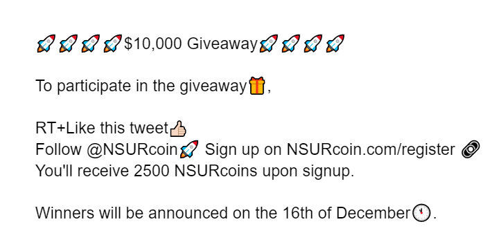 NSUR Coin tweet media