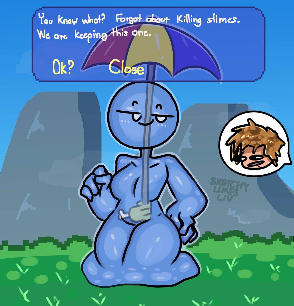Limes_Lemonades's tweet image. Terraria mod that makes slimes look like this #Terraria