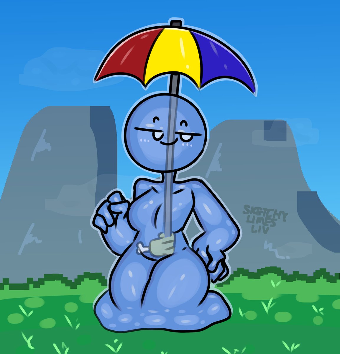 Limes_Lemonades's tweet image. Terraria mod that makes slimes look like this #Terraria