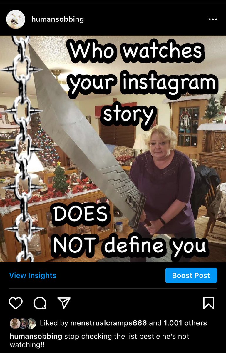bigbridjet's tweet photo. I run a meme page on insta and one of my memes got 1k likes I’m geeked ngl T-T if u like shitposts pls throw me a follow 🧡 https://t.co/dmfNqUQXUd