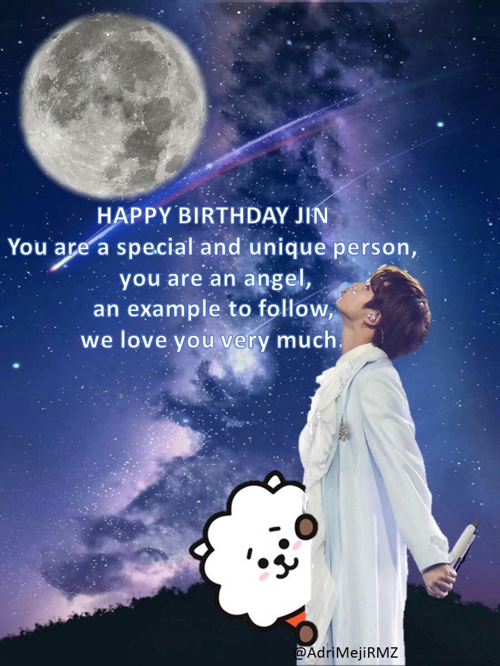 🌜'𝔏𝔞 𝔩𝔲𝔫𝔞 𝔭𝔞𝔯𝔞 𝔍𝔦𝔫'🌛

🌜✨Regalo 4: @AdriMejiRMZ

'YOU ARE A SPECIAL AND UNIQUE PERSON'.

#HappyJinDay
#ForeverYoursJin
#LightToOurAbyss
#BrightestMoonJin 
@BTS_twt