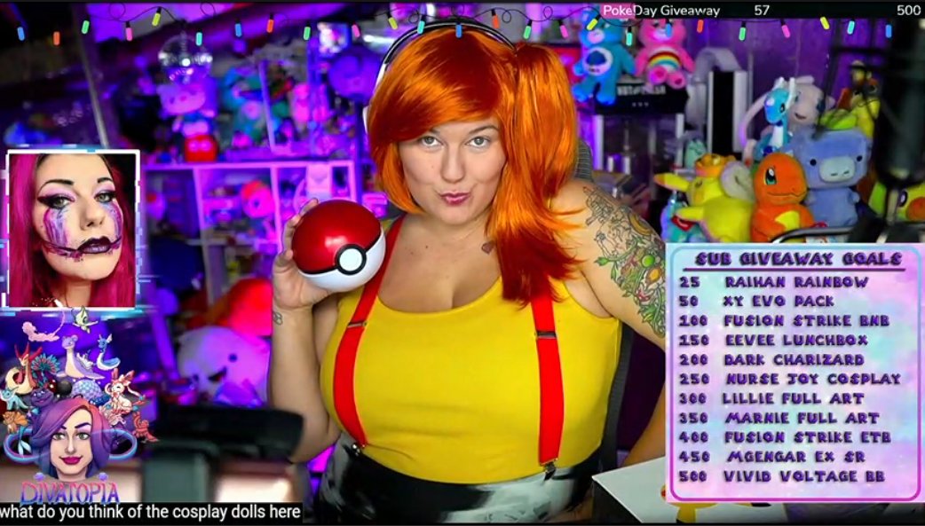 Misty is here and we're giving away tons of Pokemon cards!!

GET IN HERE!

twitch.tv/Divatopia_