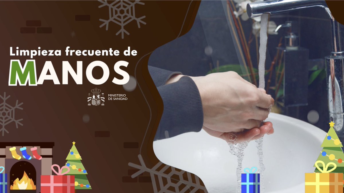 sanidadgob's tweet photo. 🎄Estas Navidades, Practica Las 6M

✔️Protégete y protege a los demás con el lavado 🧼🤲frecuente de manos

🔊 Frente a la #COVID19, prevención, vacunación y anticipación https://t.co/T7ZlryErZn