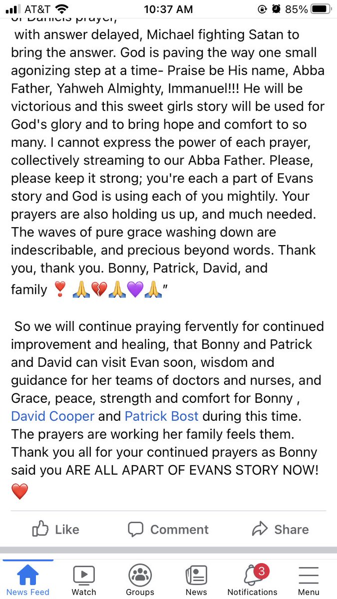 SassyHeelsGirls's tweet photo. Update from Eβs mother this morning! Keep praying itβs working!!! #prayforE https://t.co/xFWkiVTQW4